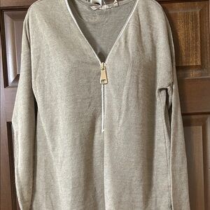 Soft Surroundings Taupe V-Neck Sweater